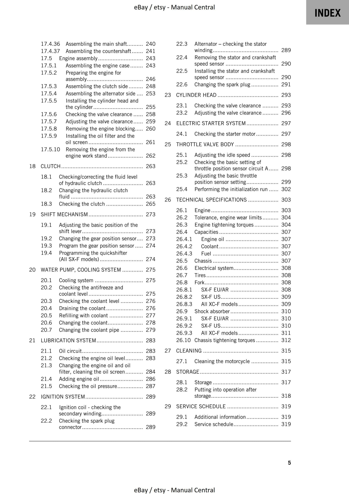 KTM 2023 - 350 Sx-f Xc-f Factory Edition - Service Workshop Repair Manual