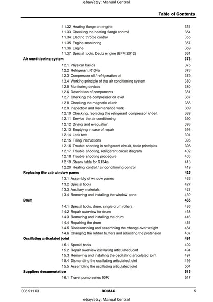 PDF - Bomag Single Drum Roller - BW 211 212 213 D-40 PD-40 - Service Workshop Repair Manual - 02/2007