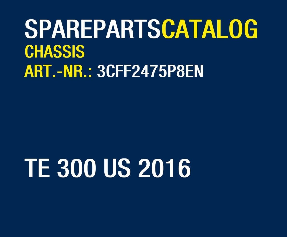 Husqvarna 2016 TE 300 US- Parts Manual Catalog