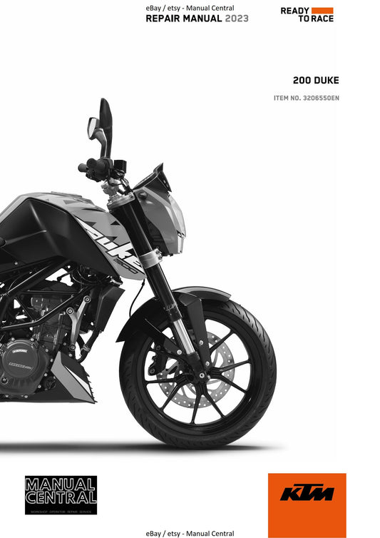 KTM 2023 - 200 Duke- Service Workshop Repair Manual
