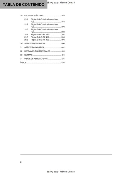 Spanish Language - Husqvarna 2020 - FC FX 450  - Manual de Reparacion