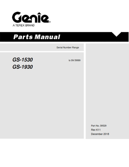 Genie - Parts Manual - Gs-1530 Gs-1930