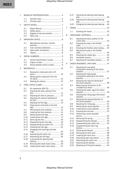 KTM 2019 - 65 Sx - Service Workshop Repair Manual