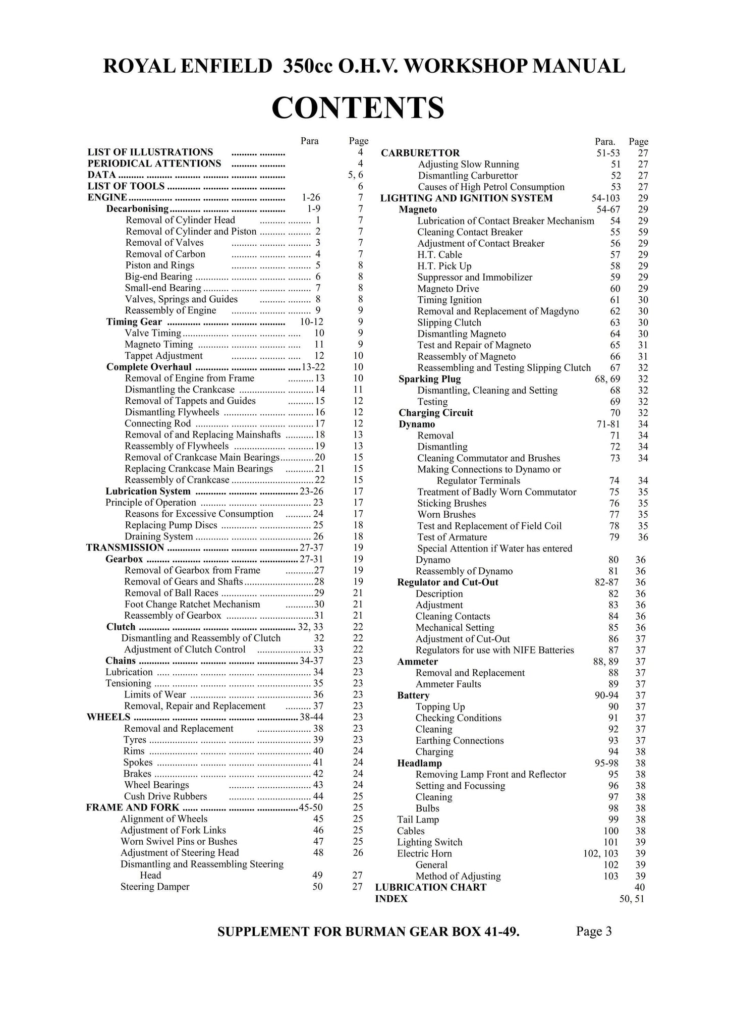 1945 to 1946 Royal Enfield 350cc O.H.V. - Models Co, Wd-Co, Wd-Co-B Workshop Service Repair Manual