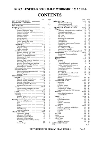 1945 to 1946 Royal Enfield 350cc O.H.V. - Models Co, Wd-Co, Wd-Co-B Workshop Service Repair Manual