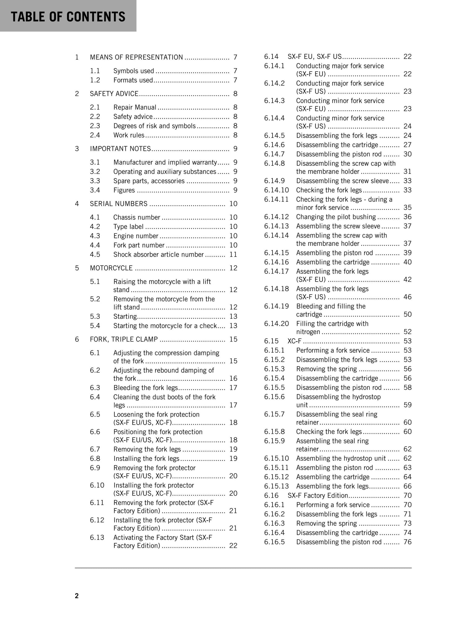 KTM 2014 - 450 XC-F SX-F Factory Edition - Service Workshop Repair Manual
