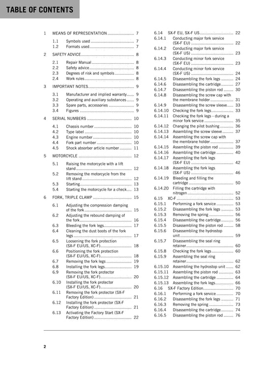 KTM 2014 - 450 XC-F SX-F Factory Edition - Service Workshop Repair Manual