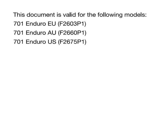 Husqvarna 2016 - 701 Enduro - Service Workshop Repair Manual