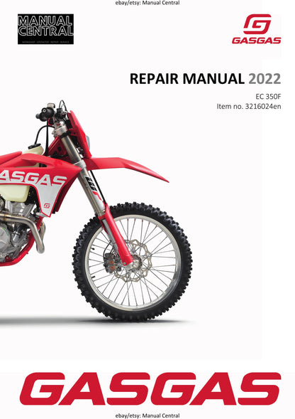 GasGas 2022 - EC 350F- Service Workshop Repair Manual