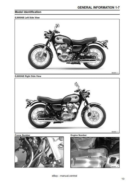 Kawasaki W800 - 2011 2012 - Workshop Service Repair Manual