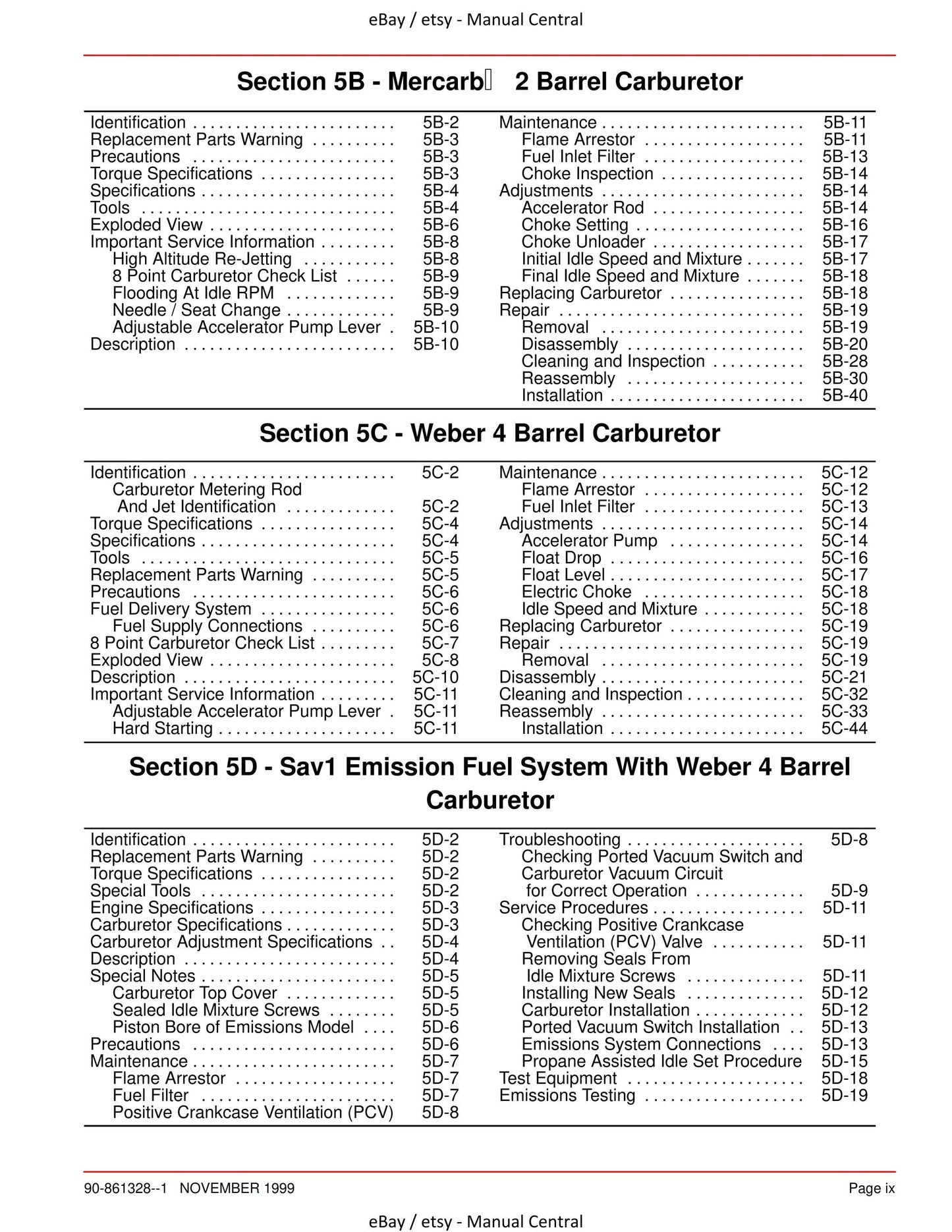 Mercury Mercruiser Service Manual 25 - Marine Engines GM V-6 262 CID 4.3L