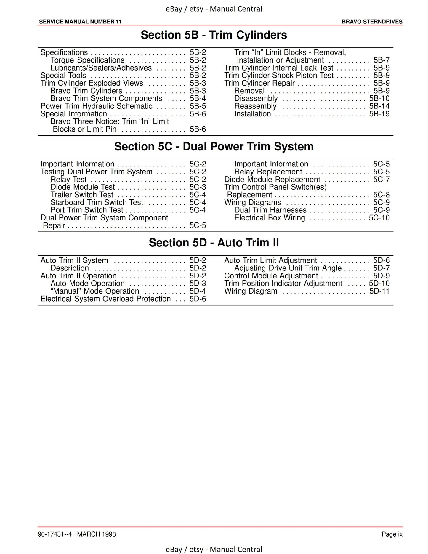Mercury Mercruiser Service Manual 11 - Bravo Sterndrives