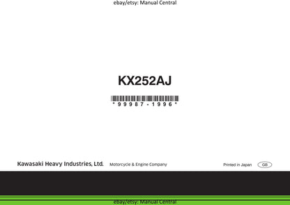 Kawasaki 2018 - KX250F - Owners Manual