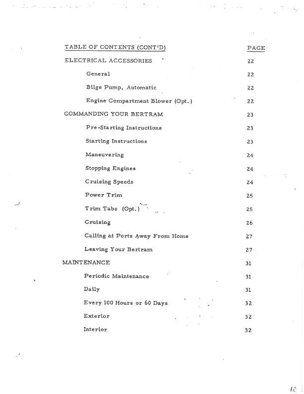 Bertram 25 - Owners Manual