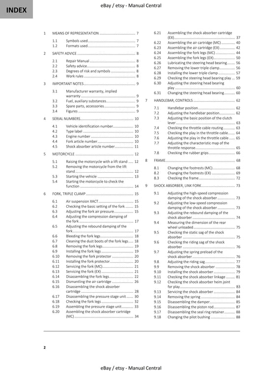 GasGas 2023 - MC EX 450F - Service Workshop Repair Manual