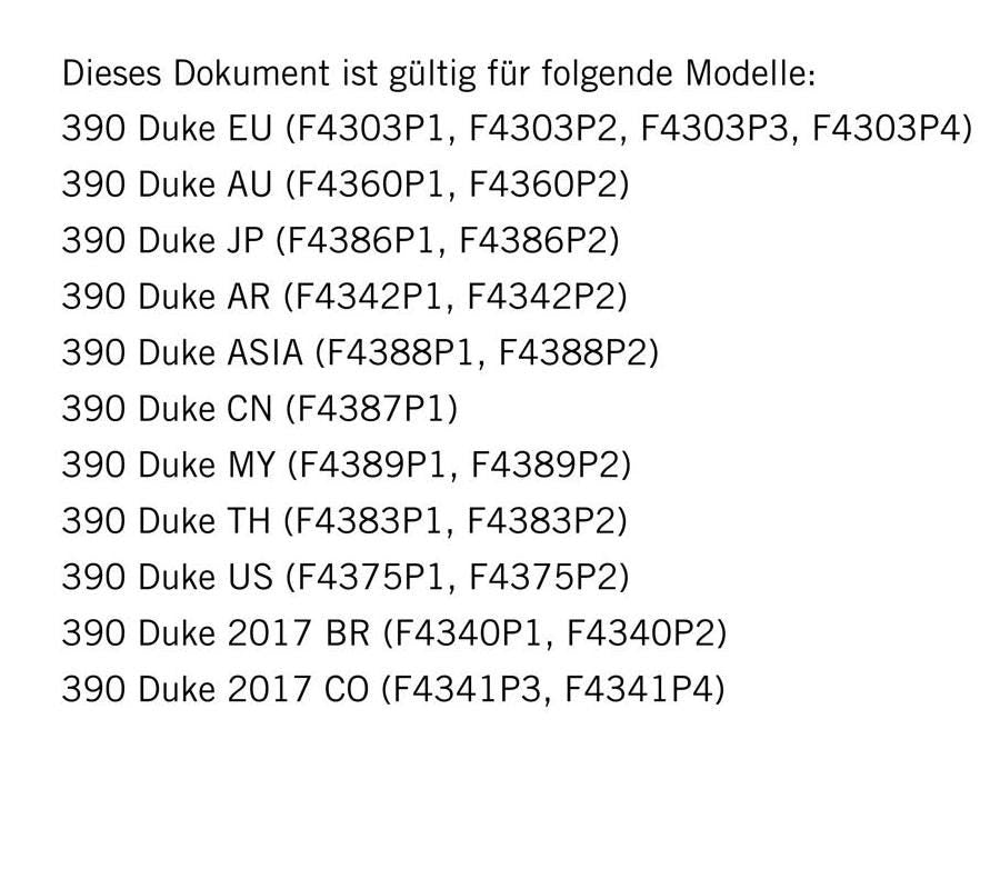 German Language - KTM 2016 - 390 Duke - Reparaturanleitung - Service Workshop Repair Manual