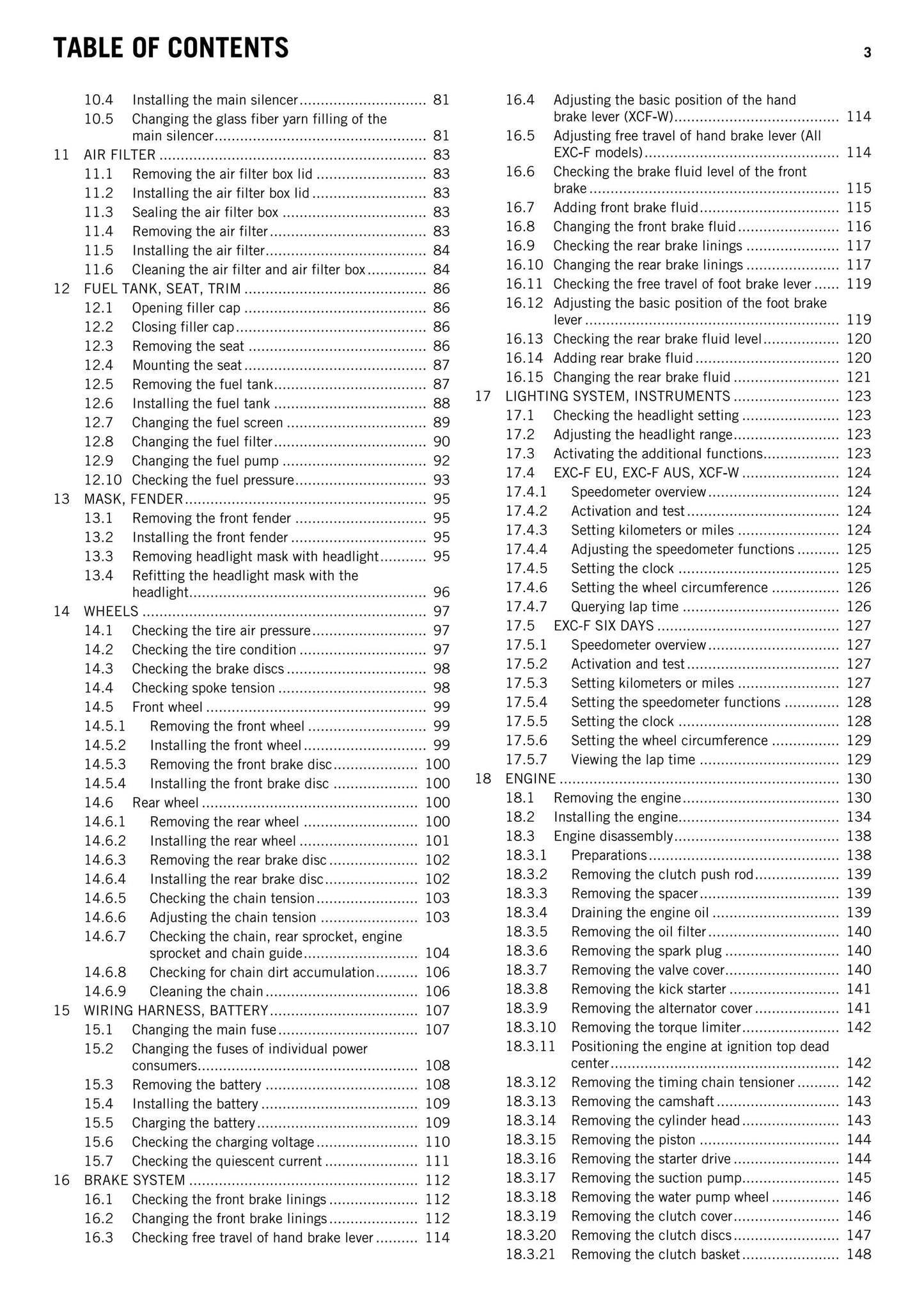 KTM 2014 - 250 Exc-f Six Days Xcf-w - Service Workshop Repair Manual