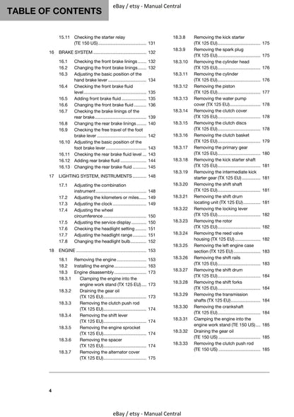 Husqvarna 2019 - TX 125 TE 150 - Workshop Service Repair Manual