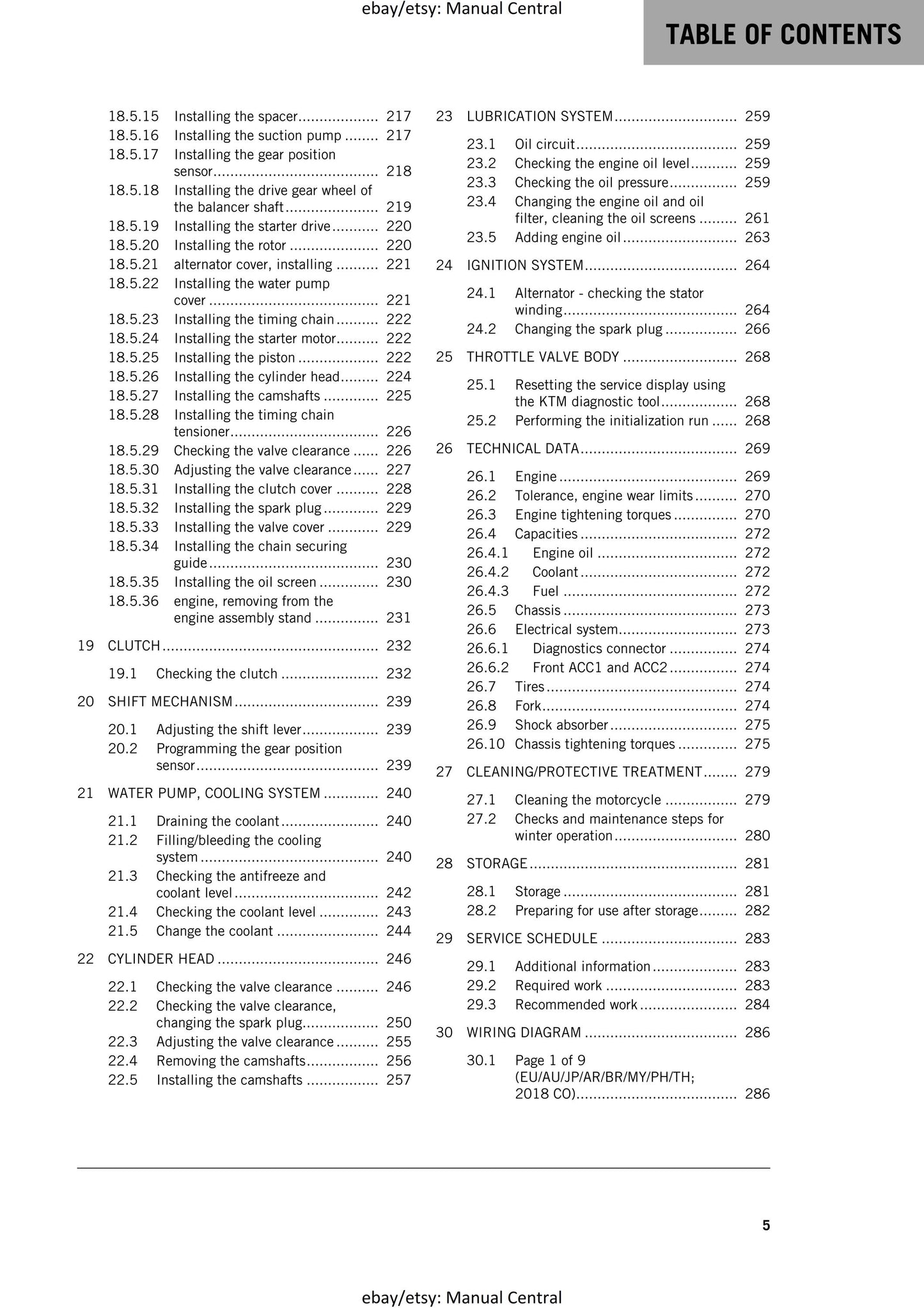 KTM 2017 - 390 Duke - Service Workshop Repair Manual