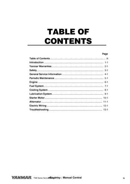 Yanmar Marine Engine - 3TNM68 3TNM72 - Service Repair Workshop Manual