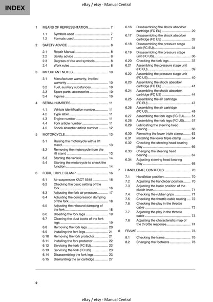 Husqvarna 2022 - FC 250 - Service Workshop Repair Manual