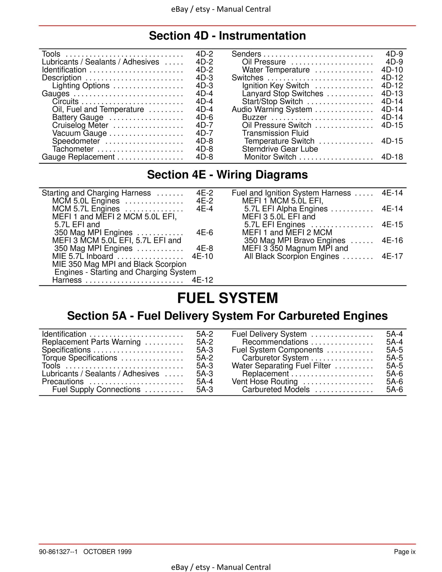 Mercury Mercruiser Service Manual 24 - Marine Engines GM V8 305 350 Cid (5.0L) (5.7L)