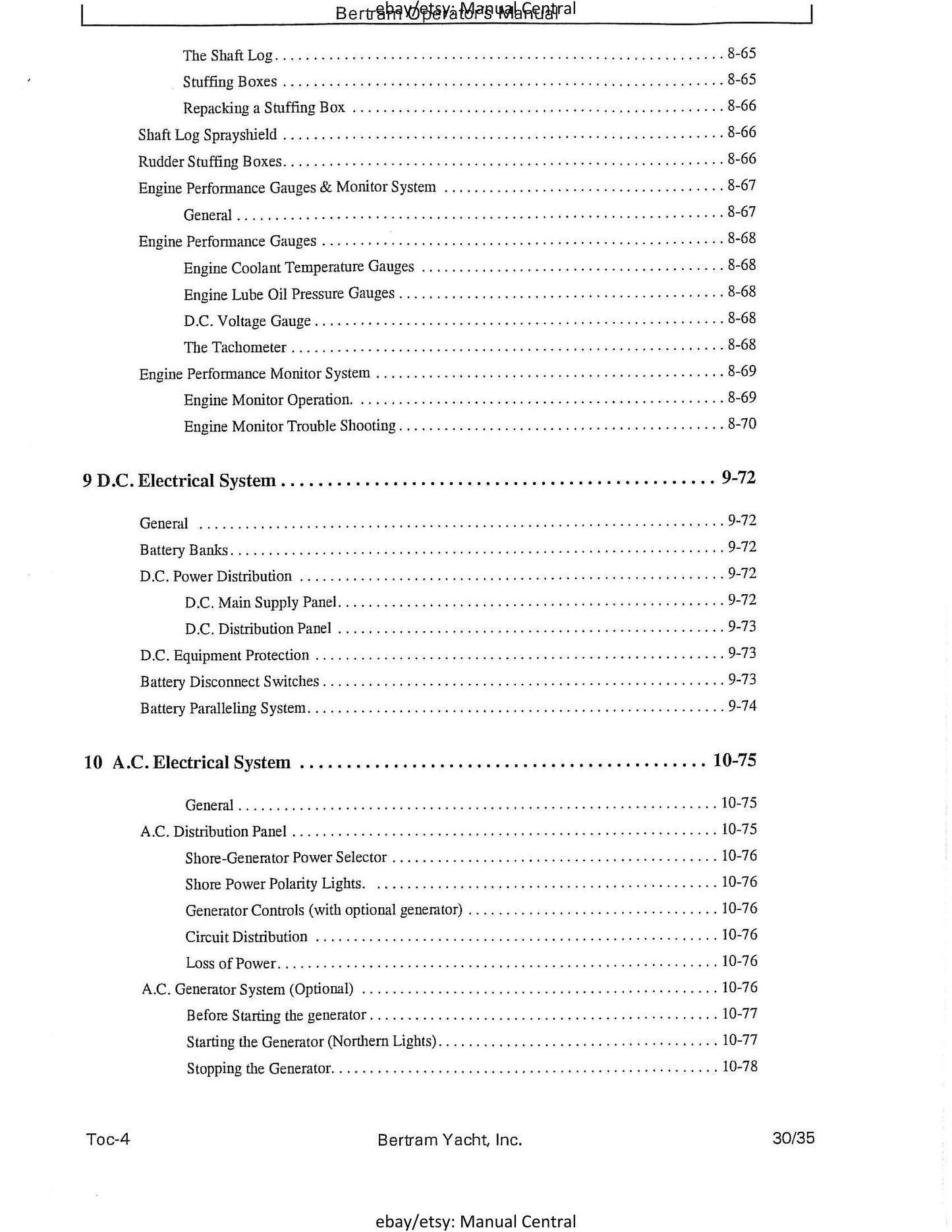 Bertram 30 Moppie - Owners Manual