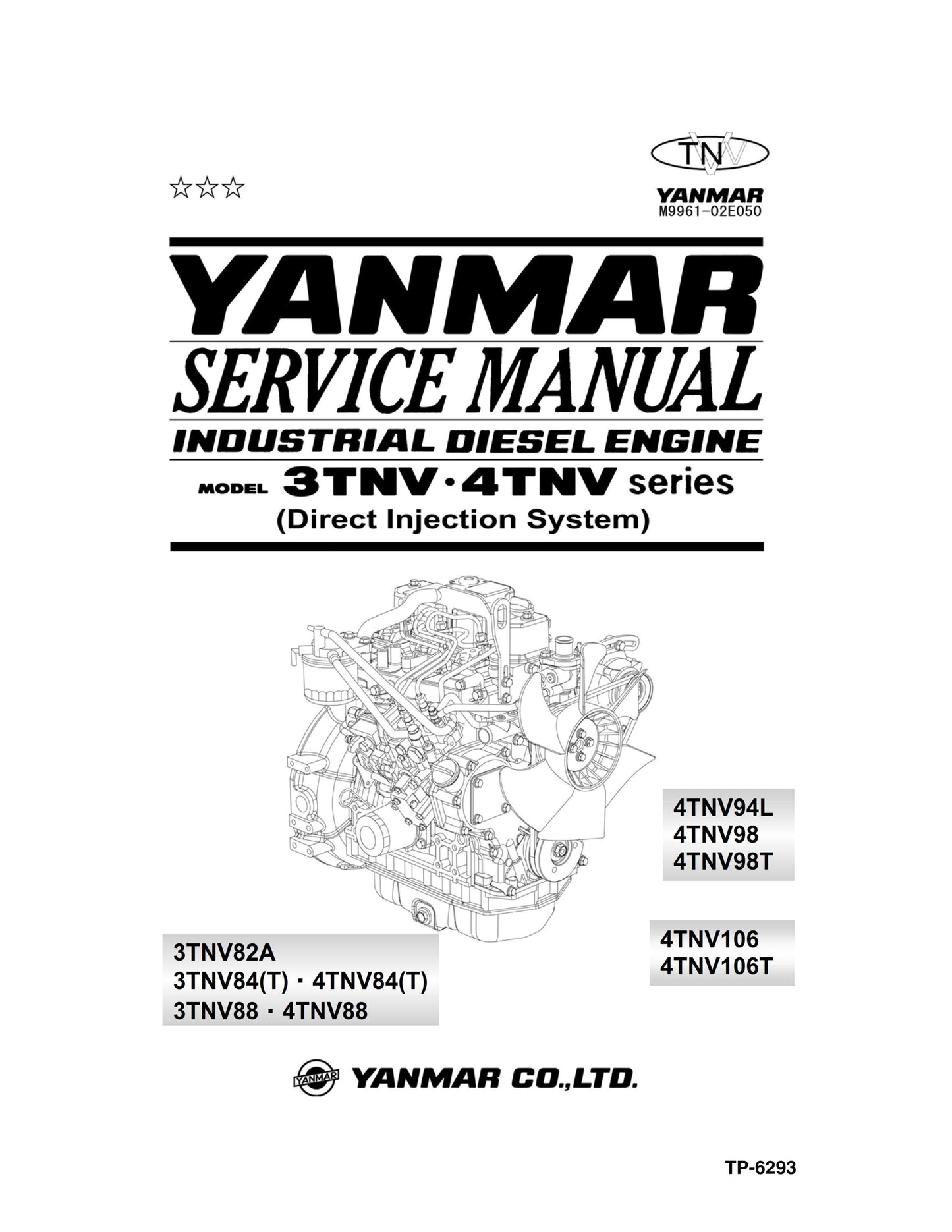 Yanmar Industrial Diesel Engine -  3TNV 4TNV Series - Service Repair Workshop Manual