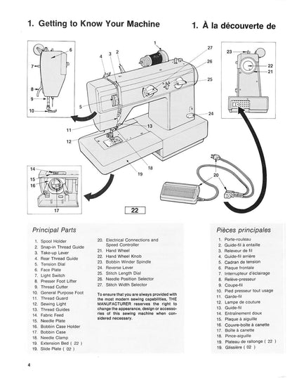 Singer Sewing Machine Model 02 22 - Instruction User Manual