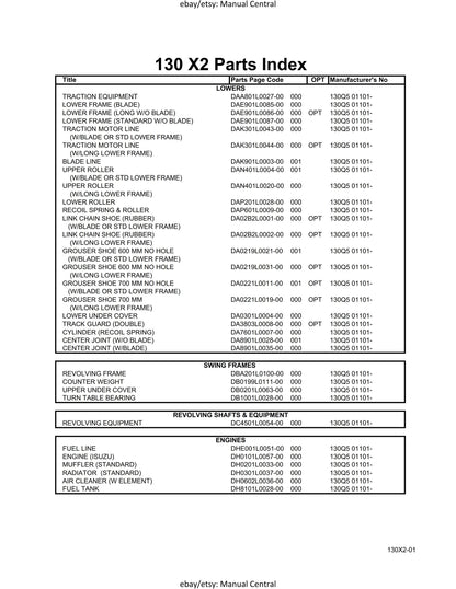 Link Belt - X2 Series - 130 - Parts Manual