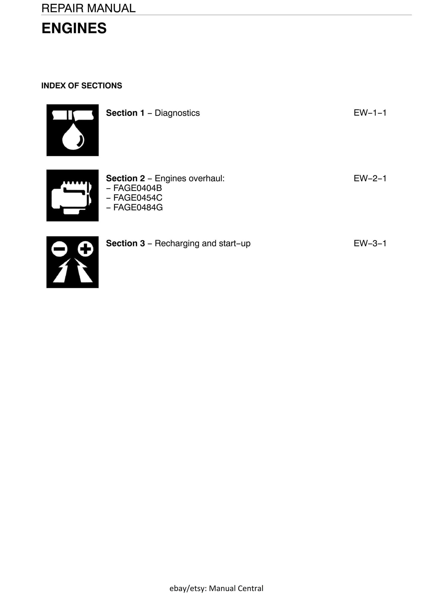 New Holland - CNH UK Engines - F4GE0404B F4GE0454C F4GE0484G - Workshop Service Repair Manual