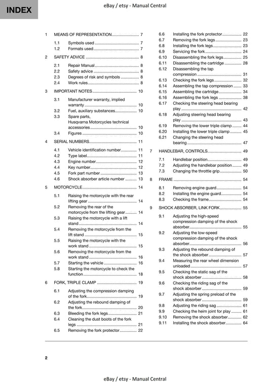 Husqvarna 2020 - 701 Enduro - Workshop Service Repair Manual