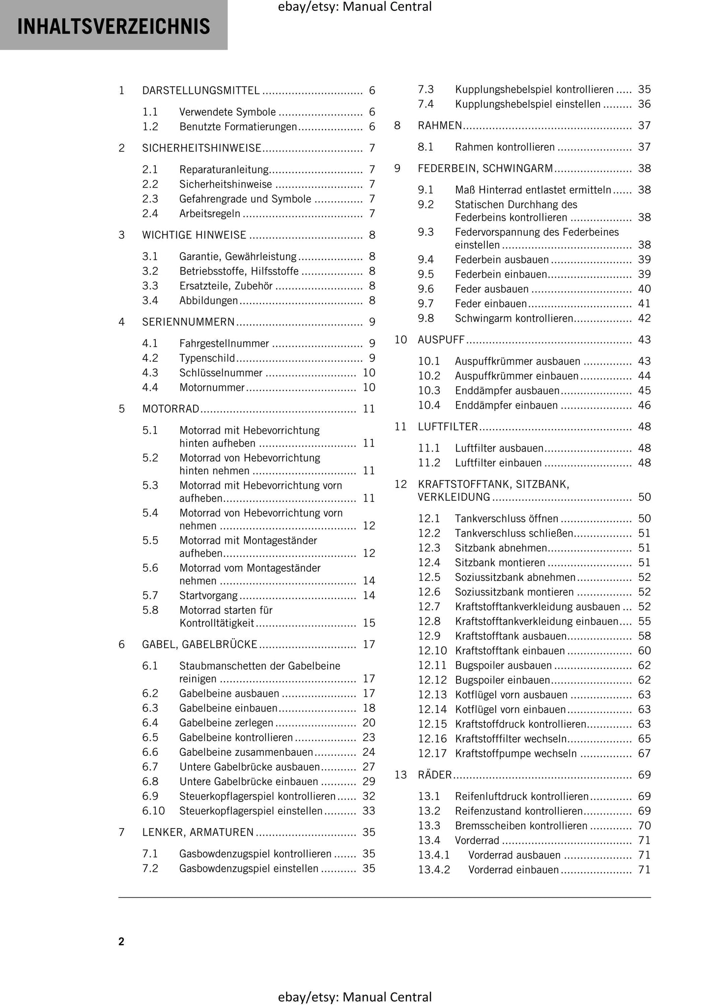 German Language - KTM 2016 - 390 Duke - Reparaturanleitung - Service Workshop Repair Manual