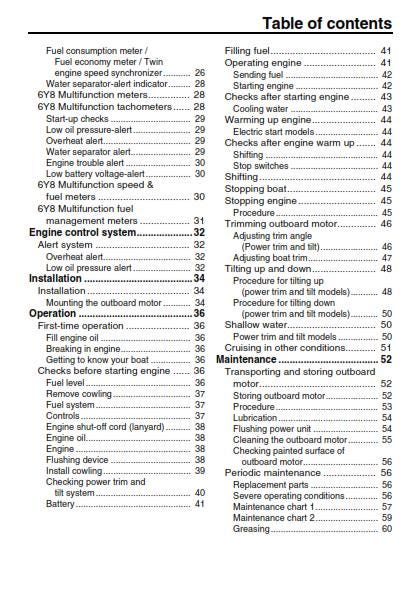 Yamaha F250G FL250G Owners User Manual Guide - 2011