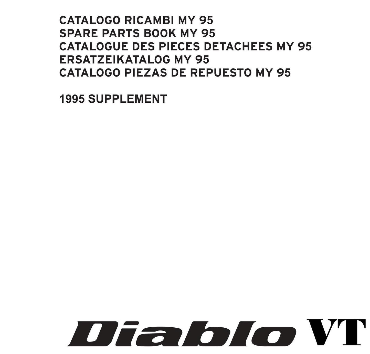 Lamborghini Diablo VT 1995 SUPPLEMENT - parts manual