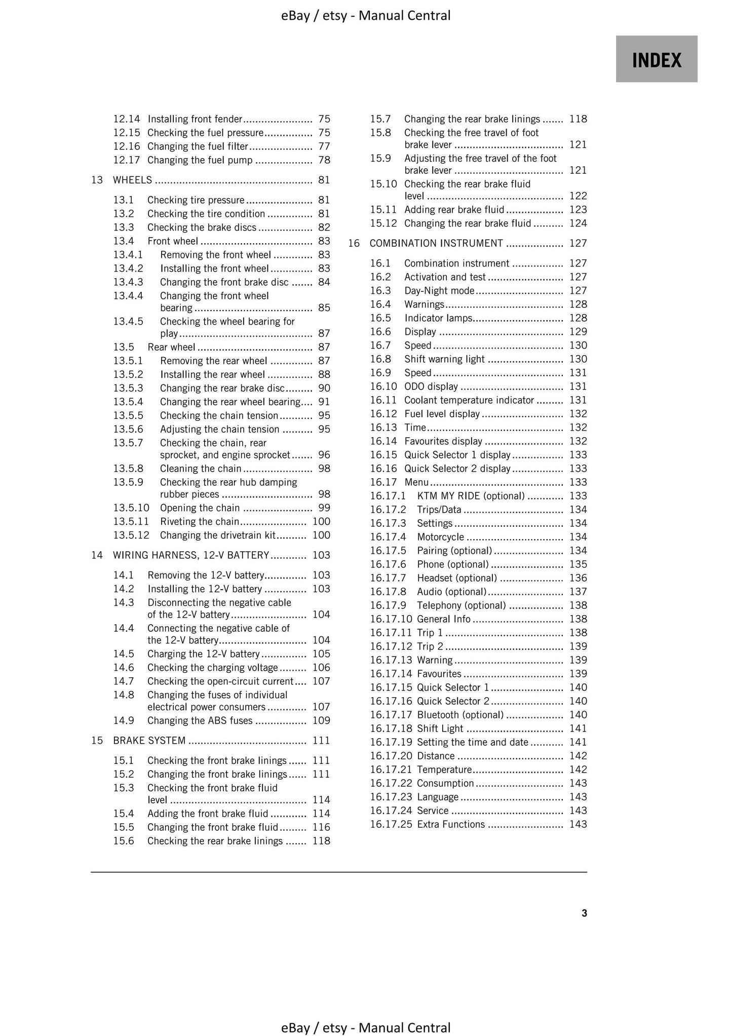 KTM 2021 - 125 DUKE - Service Workshop Repair Manual