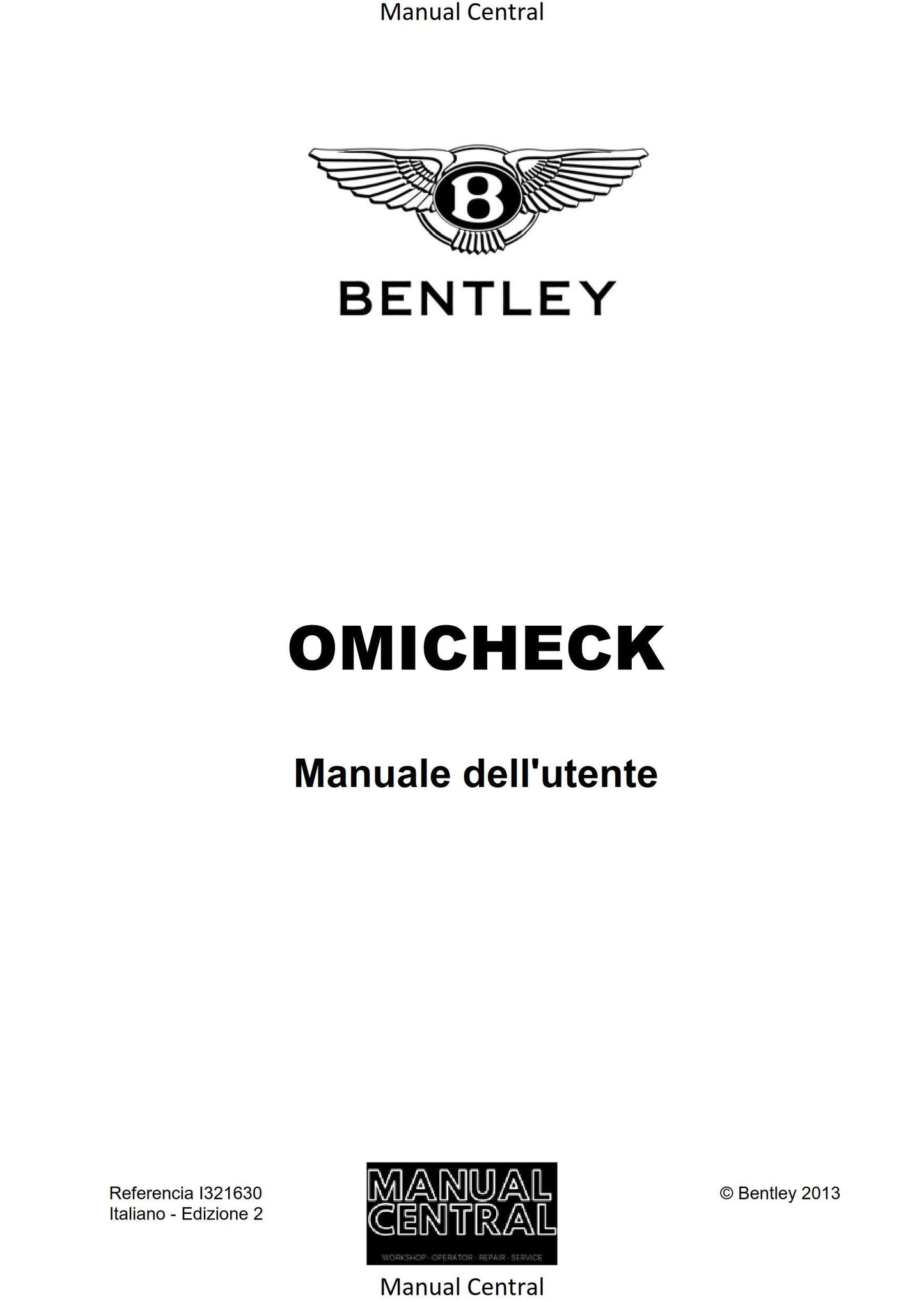 Bentley Omicheck User Manual - Italian Language