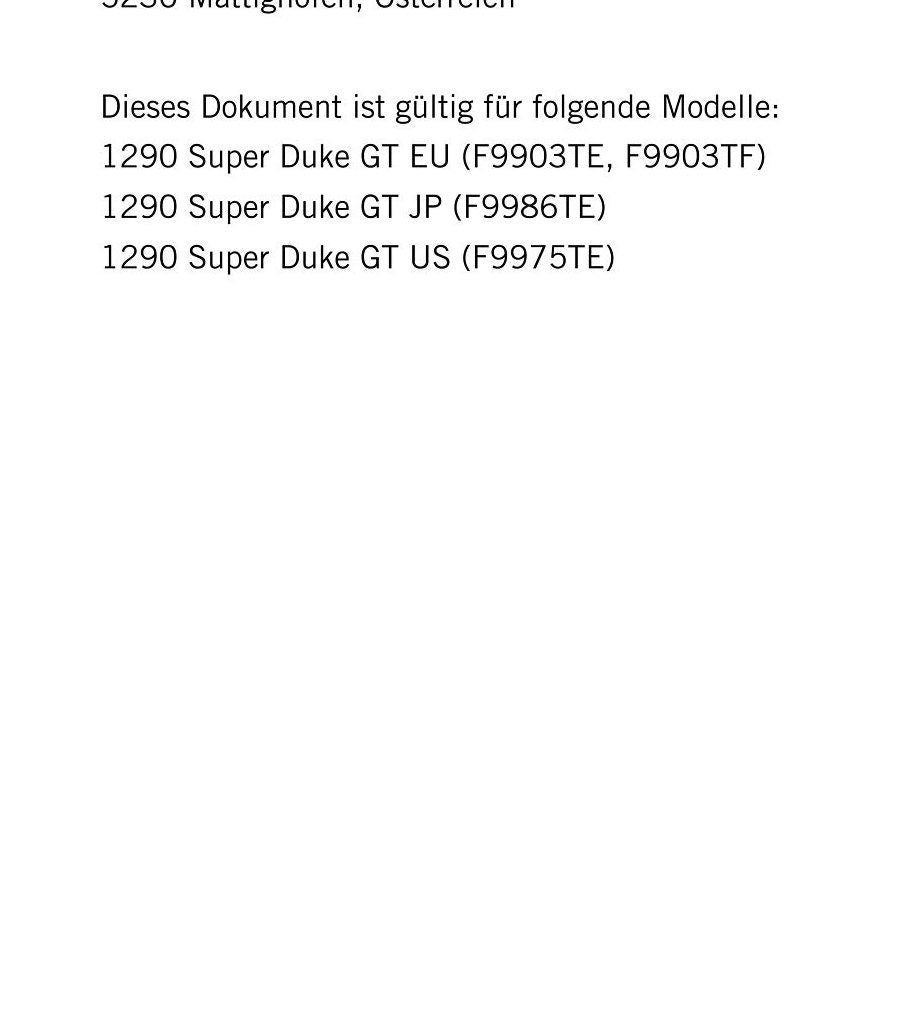 German Language - KTM 2020 - 1290 Super Duke GT - Reparaturanleitung - Service Workshop Repair Manual