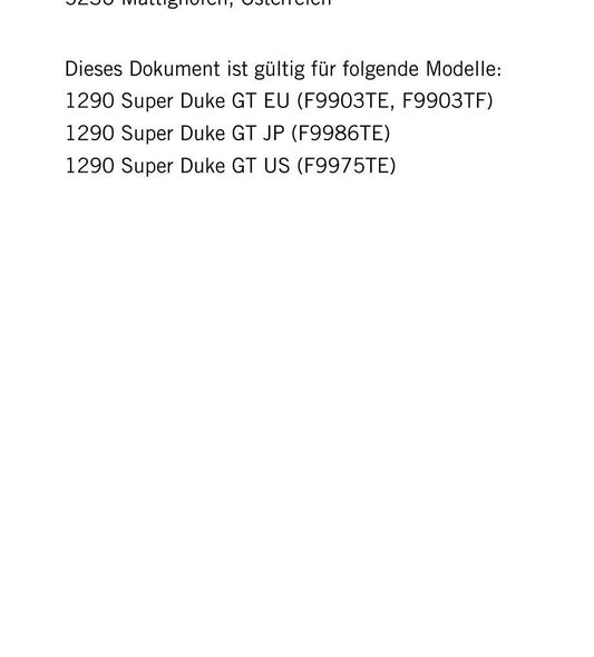 German Language - KTM 2020 - 1290 Super Duke GT - Reparaturanleitung - Service Workshop Repair Manual