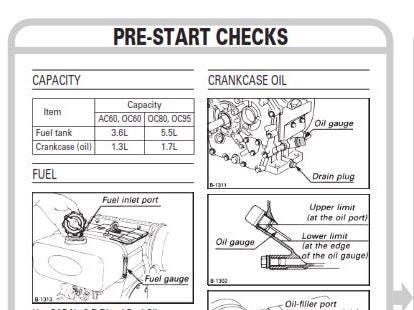 Kubota AC60 OC60 OC80 OC95 - OPERATOR MANUAL