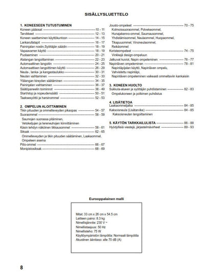 Singer 1+ Plus - betjeningsvejledning instruktionsbok bruksanvisning käyttöohje instruction manual
