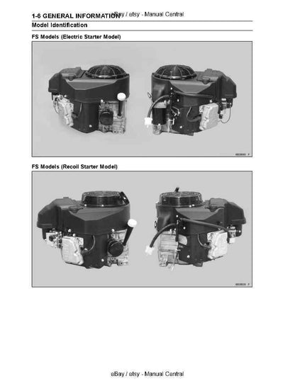 Kawasaki FR541V FR600V FS481V FS541V FS600V FX481V FX541V FX600V 4 Stroke Air Cooled V-Twin Gasoline Engine - Workshop Service Repair Manual