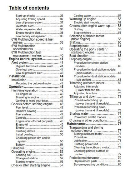 Yamaha F300A F350A FL300A FL350A F350A1 FL350A1 Owners User Manual Guide 2010