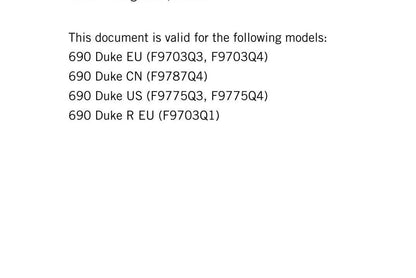 KTM 2017 - 690 Duke R - Service Workshop Repair Manual