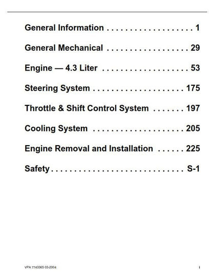 Volvo Penta - Engine - 4.3GL 4.3GXi 4.3OSi - Workshop Service Repair Manual