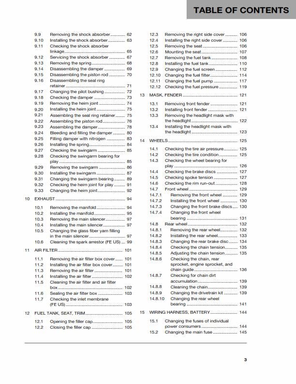 Husqvarna 2017 - FE 450 501 - Service Workshop Repair Manual