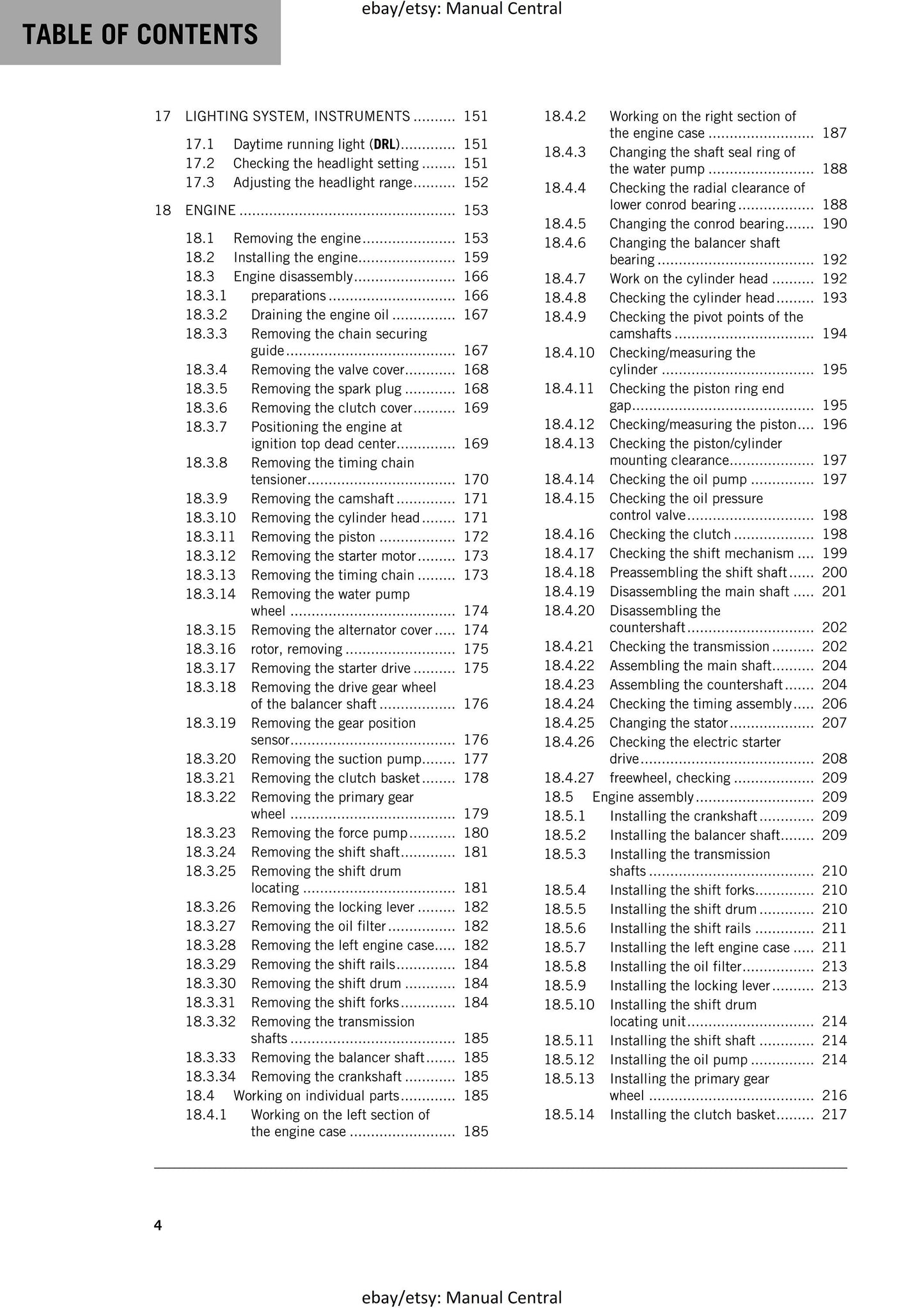 KTM 2018 - 390 DUKE - Service Workshop Repair Manual