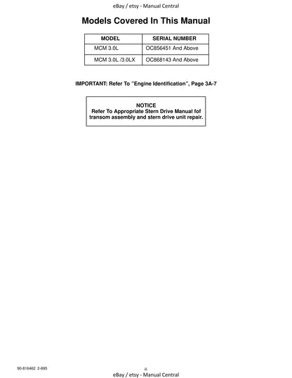 Mercury Mercruiser Service Manual 13 - Marine Engines - GM 4 Cylinder