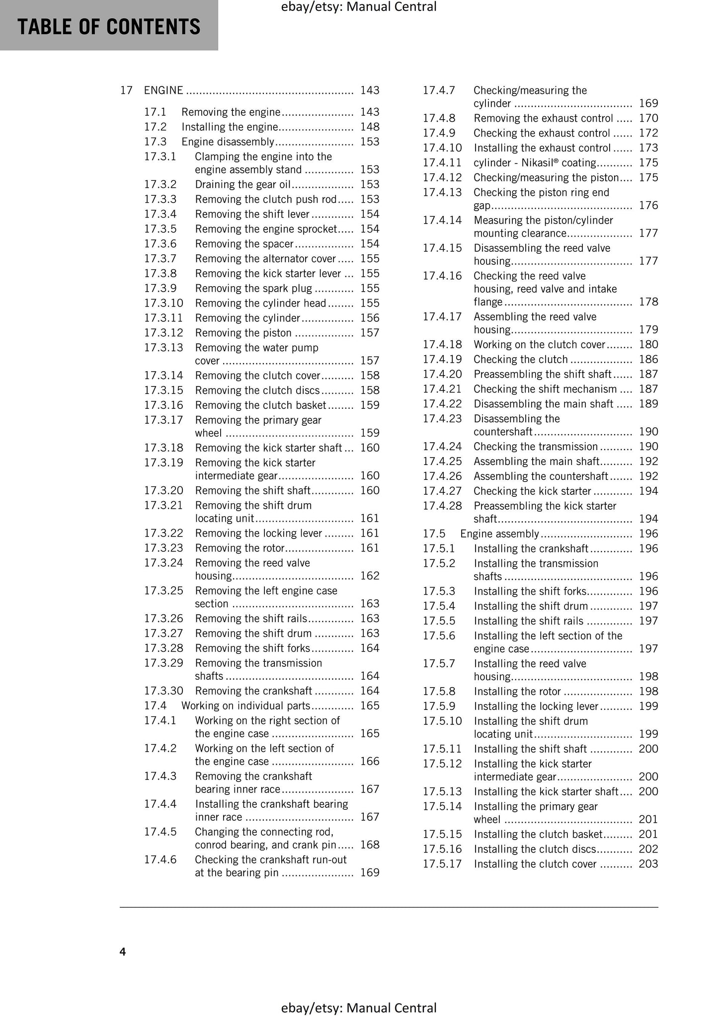 KTM 2018 - 125 150 SX - Service Workshop Repair Manual