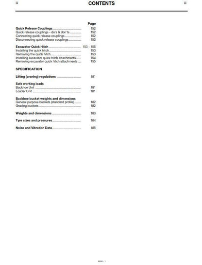 JCB 2CX Backhoe Loader Machines - Operator Handbook - From Serial No 930000